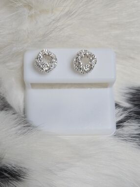 Silver Textured Knot 925 Sterling Silver Stud Earrings - Women Jewelry
